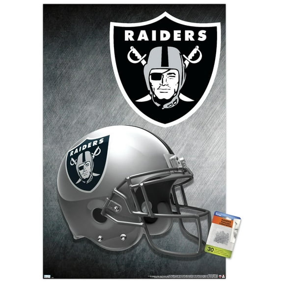 NFL Las Vegas Raiders – Helmet 20 Wall Poster with Push Pins, 22.375" x 34"