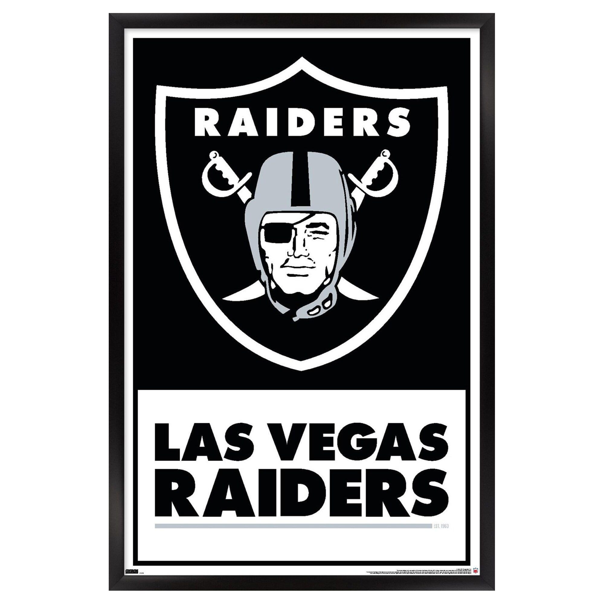 NFL Las Vegas Raiders - Logo 21 Wall Poster, 22.375" x 34", Framed
