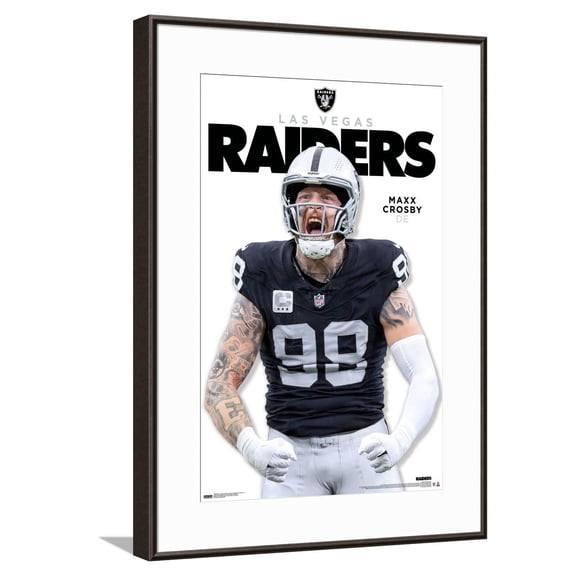 NFL Las Vegas Raiders - Maxx Crosby Feature Series 24 Canvas Wall Poster, 14.725" x 22.375"