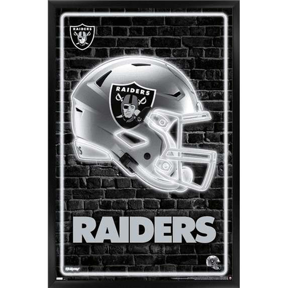 NFL Las Vegas Raiders - Neon Helmet 23 Wall Poster, 22.375" x 34" Framed