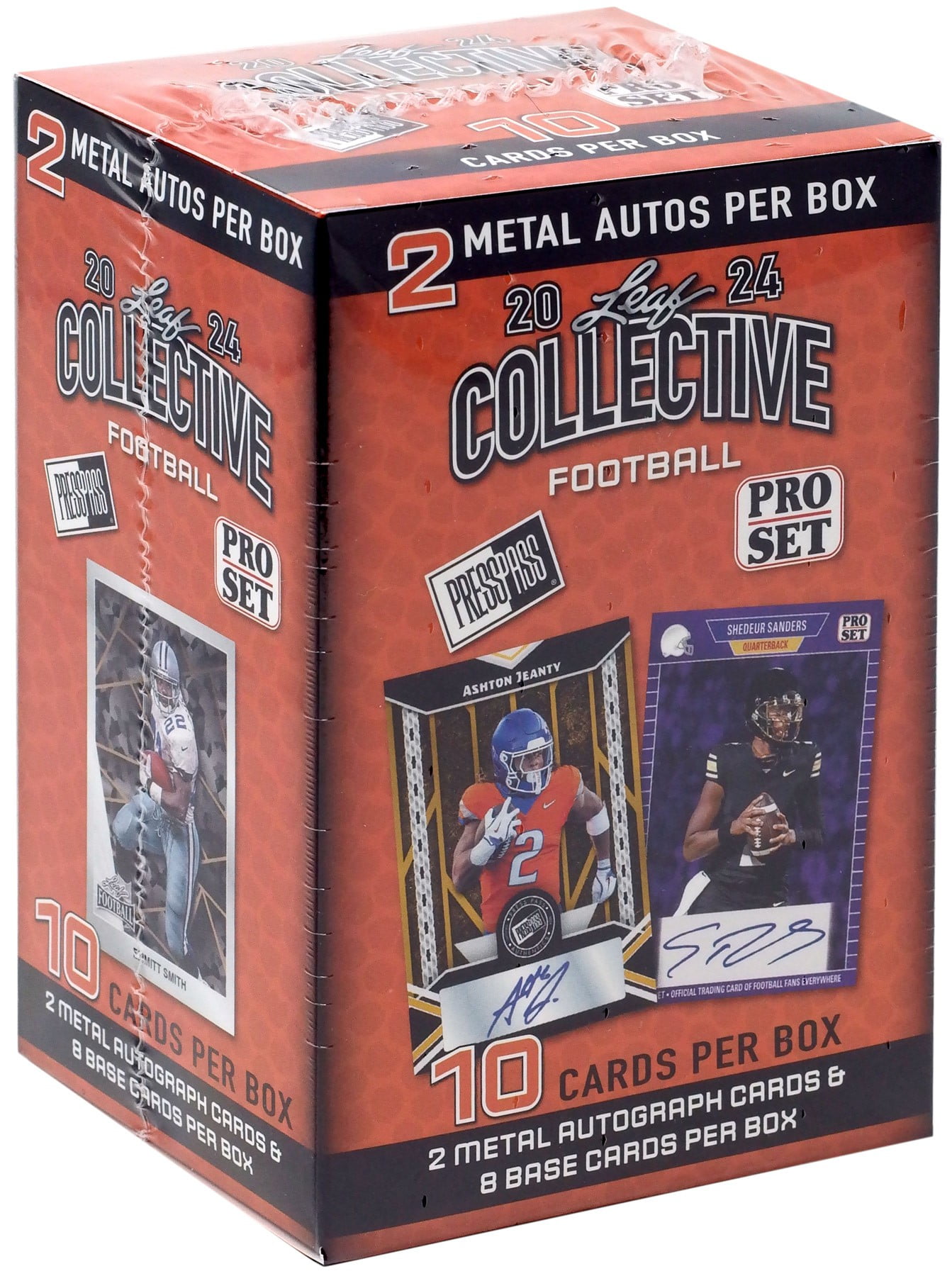 NFL Leaf 2024 Collective Football Trading Card BLASTER Box (10 Cards, 2 Metal Autos)