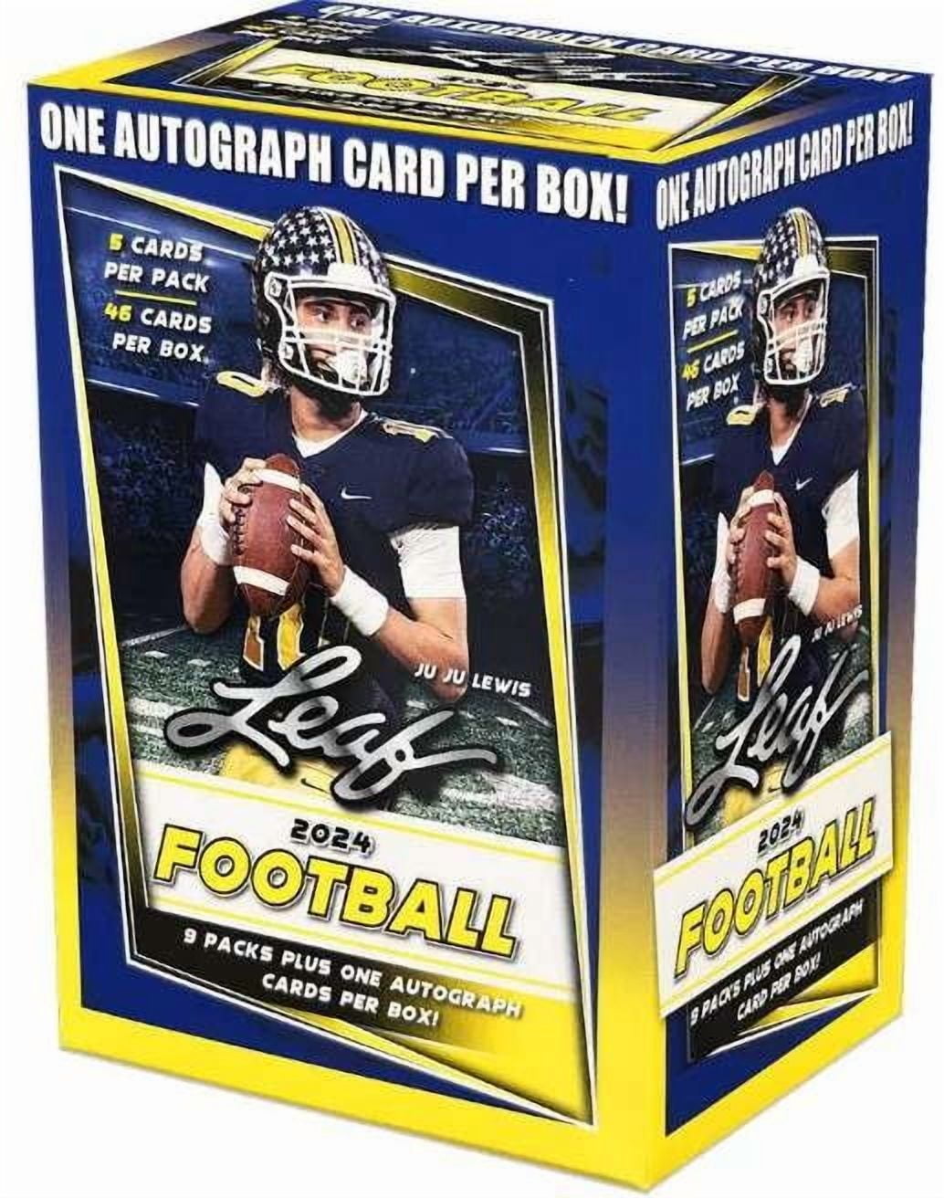 NFL Leaf 2024 Football Trading Card BLASTER Box (9 Packs, 1 Autograph)