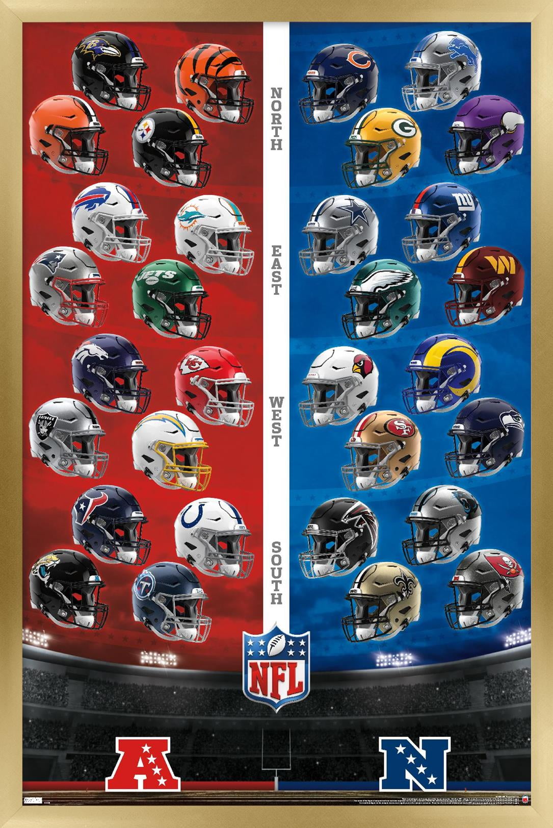 NFL League Helmets 22 Wall Poster 14.725