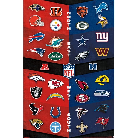 NFL League - Logos 26 Wall Poster, 22.375" x 34"