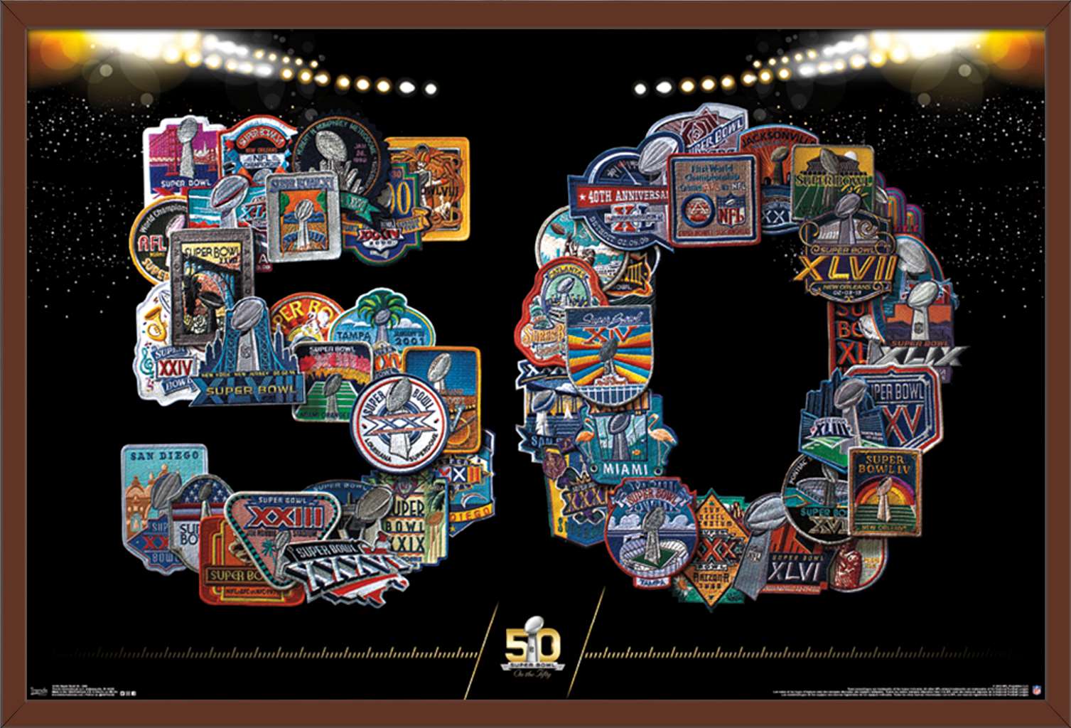 NFL League - Super Bowl 50 - 50th Patches Poster - image 1 of 2