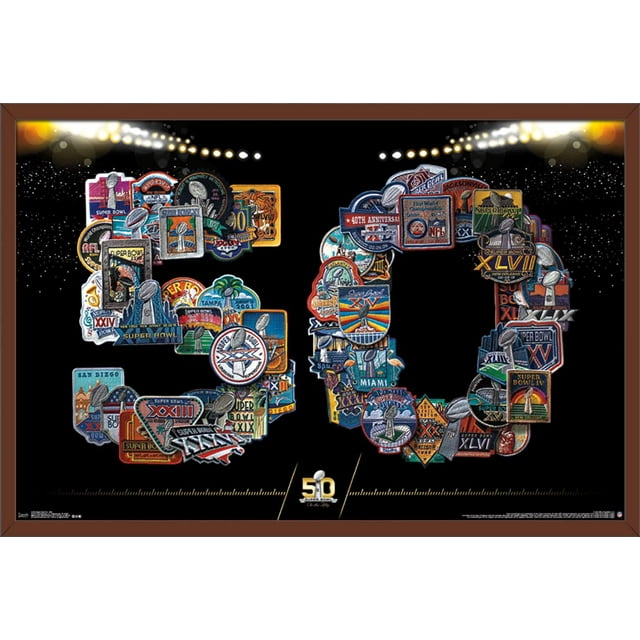 NFL League - Super Bowl 50 - 50th Patches Poster