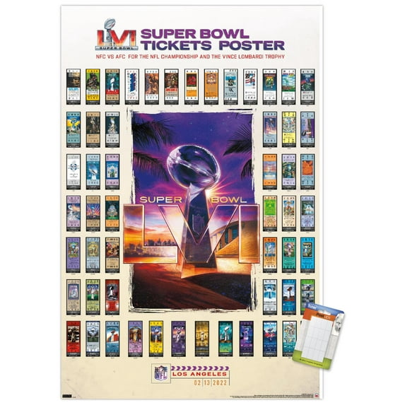 NFL League - Super Bowl LVI - Tickets Wall Poster, 22.375" x 34"