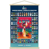 NFL League - Super Bowl LVII Ticket Collage Wall Poster with Magnetic Frame, 22.375" x 34"