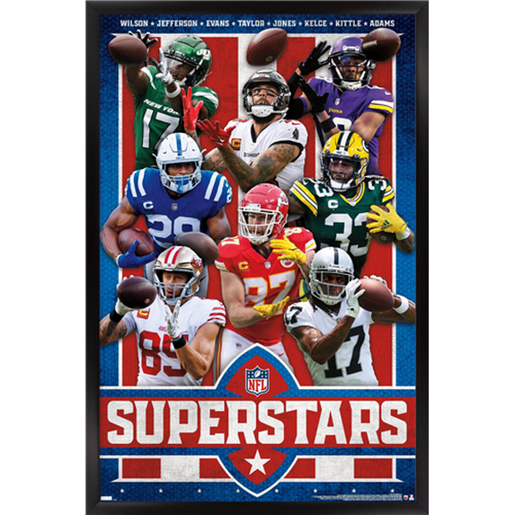 NFL League - Superstars 23 Wall Poster, 14.725" x 22.375" Framed