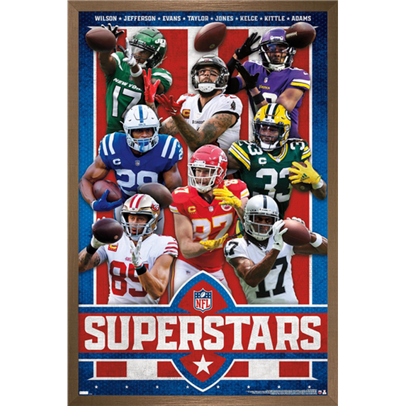 NFL League - Superstars 23 Wall Poster, 14.725" x 22.375" Framed