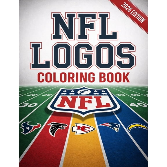 NFL Logos Coloring Book: 32 American Football Logos to Color with Fun Trivia, Easy Designs for Kids, Teens, and Football, (Paperback)