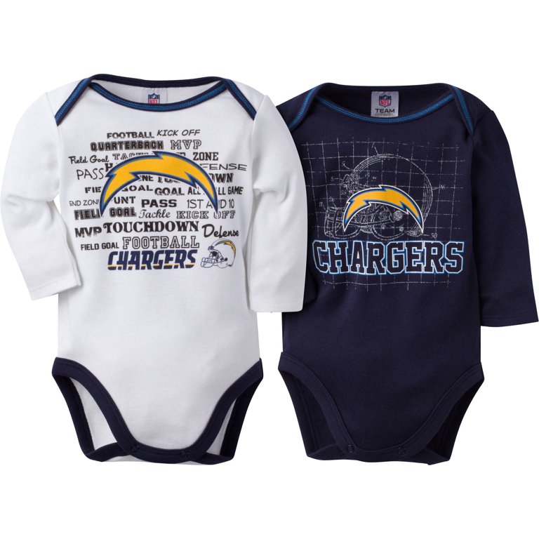 NFL Los Angeles Chargers Baby Boys 2PK LS Bodysuit Set 