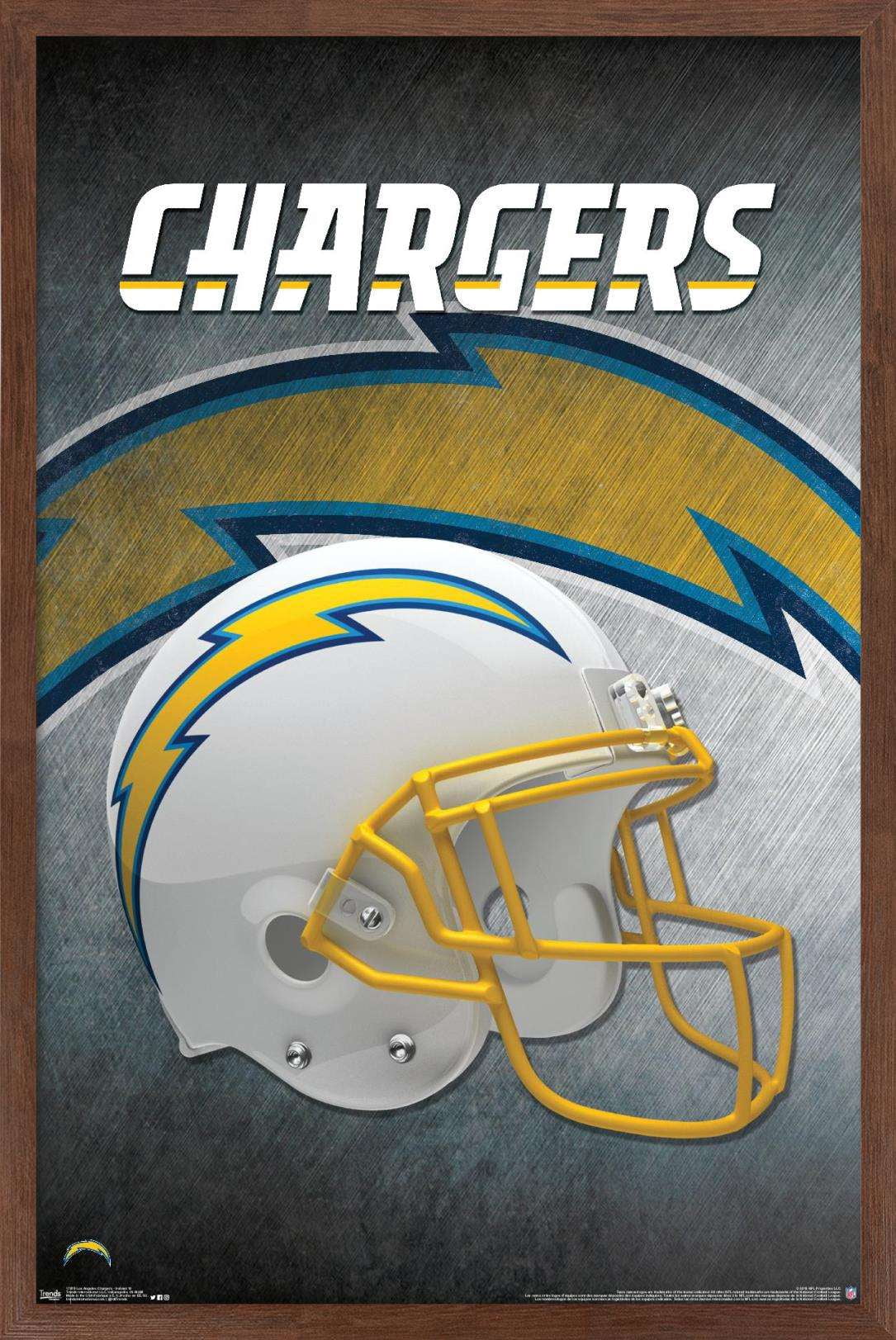 NFL Los Angeles Chargers - Helmet 19 Wall Poster, 14.725" x 22.375", Framed