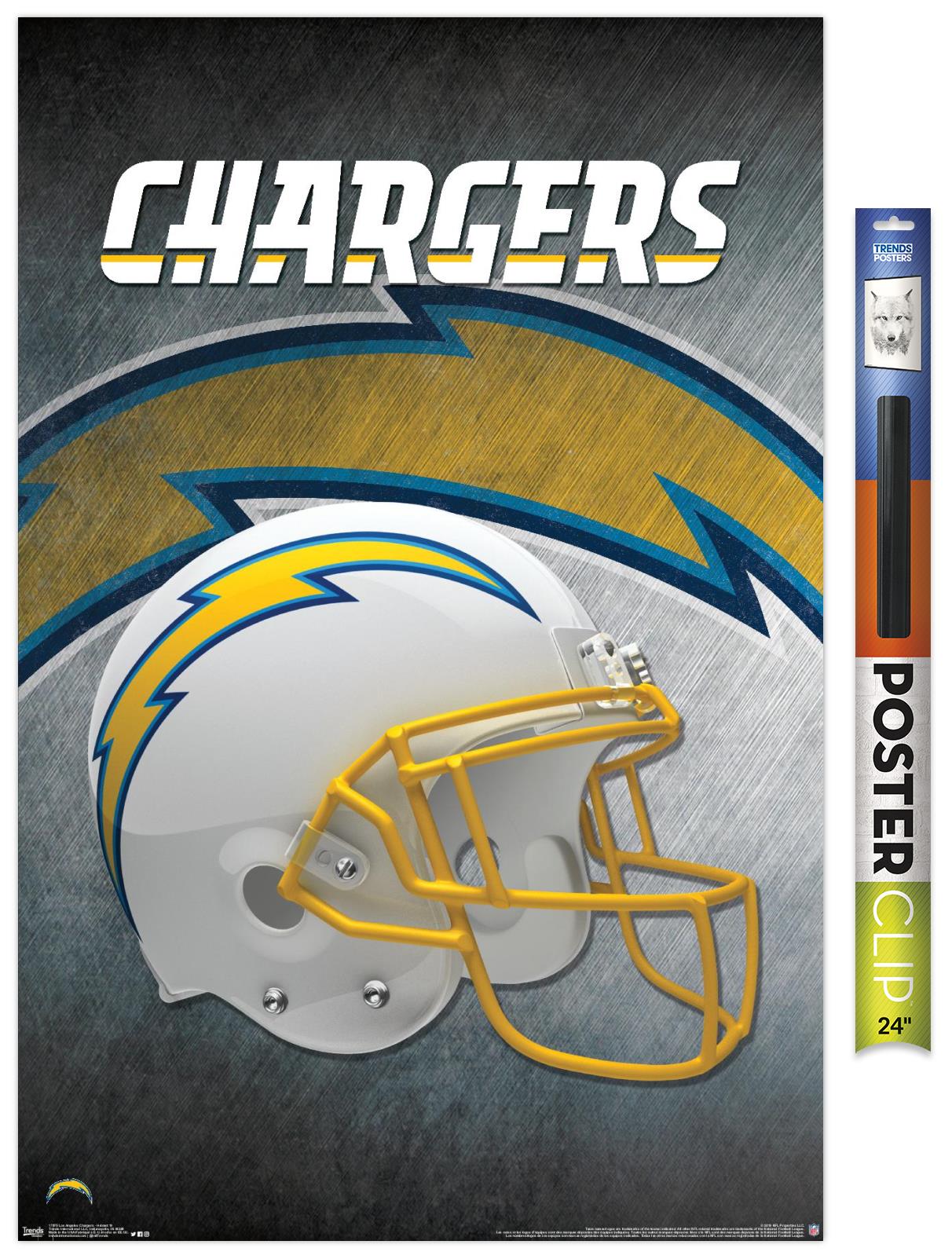 NFL Los Angeles Chargers - Helmet 19 Wall Poster, 22.375" x 34"