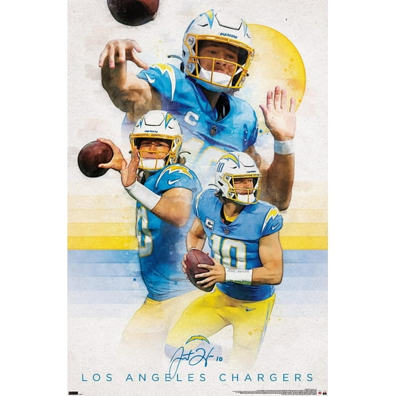 NFL Los Angeles Chargers - Justin Herbert 22 Wall Poster, 22.375" x 34"
