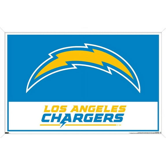 NFL Los Angeles Chargers - Logo 21 Wall Poster, 22.375" x 34", Framed