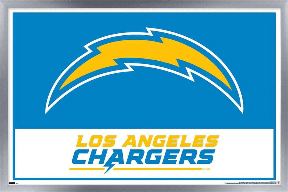 NFL Los Angeles Chargers - Logo 21 Wall Poster, 22.375" x 34", Framed
