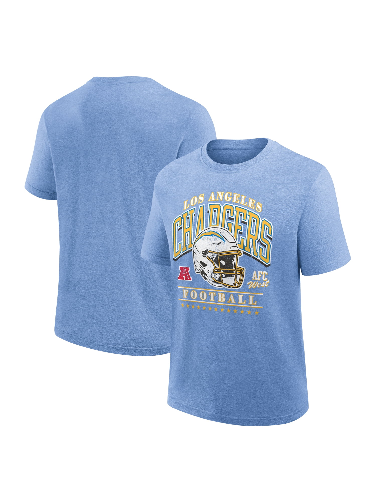 NFL Los Angeles Chargers Men's Synthetic Blue Heather Short Sleeve T-Shirt