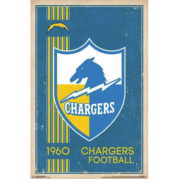 NFL Los Angeles Chargers - Retro Logo 17 Wall Poster, 22.375" x 34"