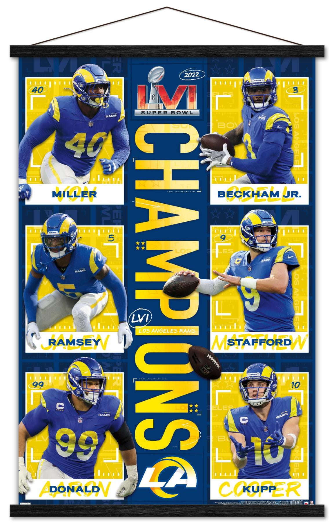 NFL Los Angeles Rams 24 in x 40 in Posters, by Trends International ...