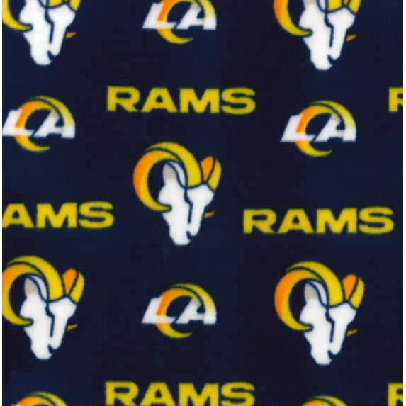NFL Los Angeles Rams 58" 100% Polyester Fleece Team Sport Sewing & Craft Fabric By the Yard, Blue