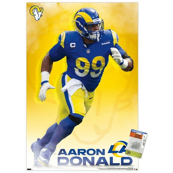 NFL Los Angeles Rams - Aaron Donald 21 Wall Poster with Push Pins, 22.375" x 34"