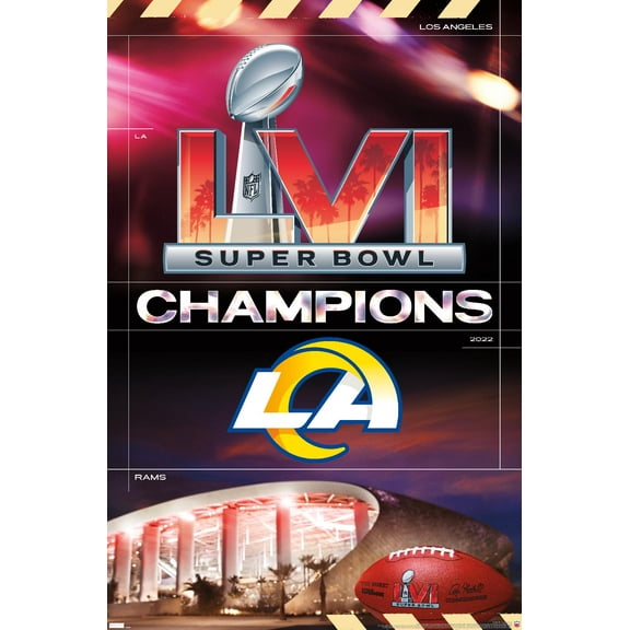NFL Los Angeles Rams - Commemorative Super Bowl LVI Champions Team Logo Wall Poster