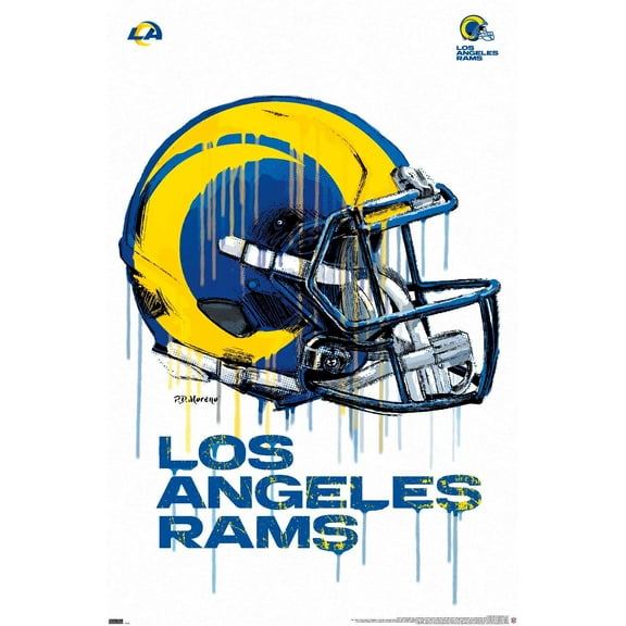 NFL Los Angeles Rams - Drip Helmet 20 Wall Poster, 14.725" x 22.375"