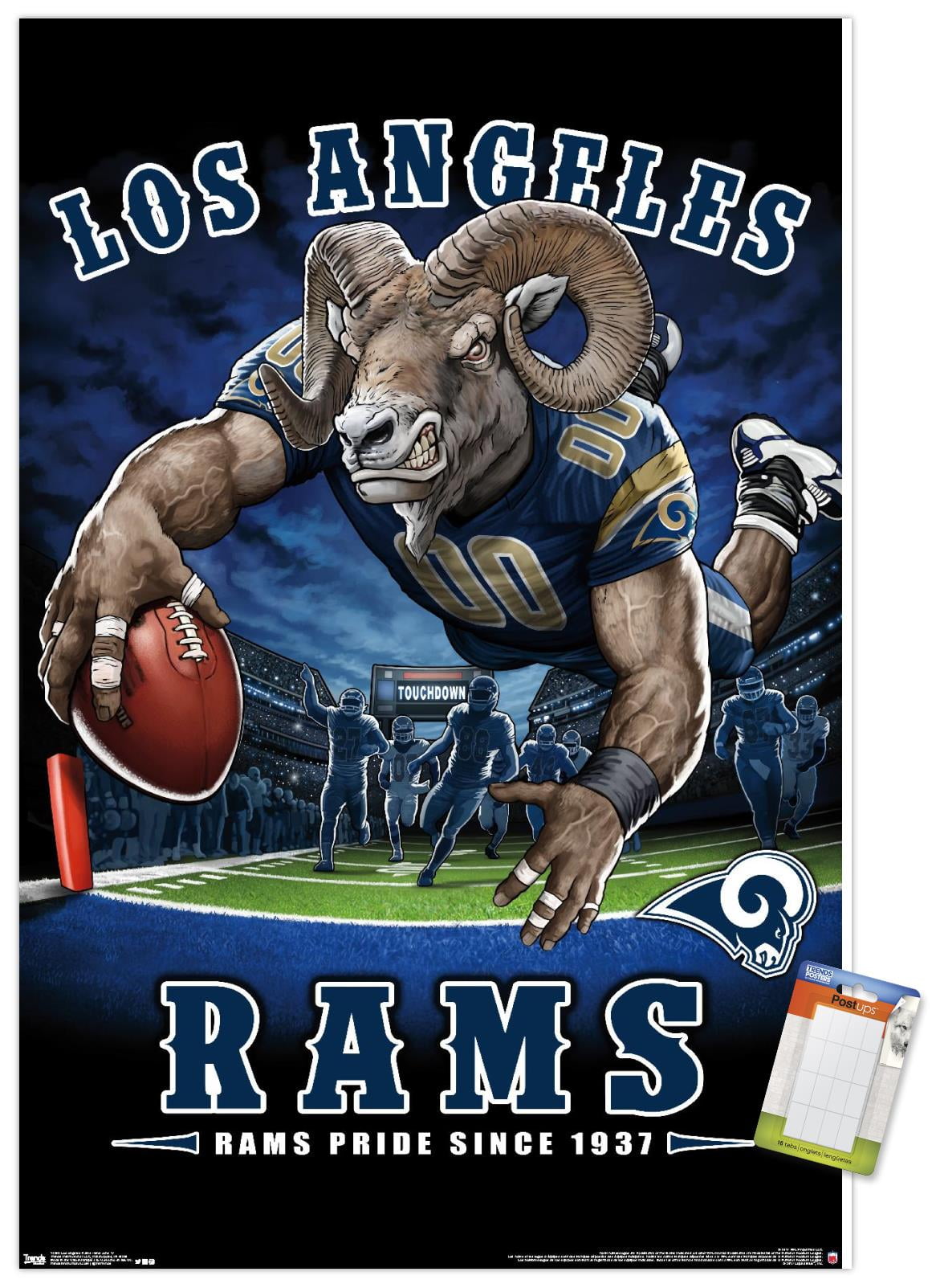 Trends International NFL Los Angeles Rams - End Zone 17 Wall Poster,  22.375 x 34, Black Framed Version