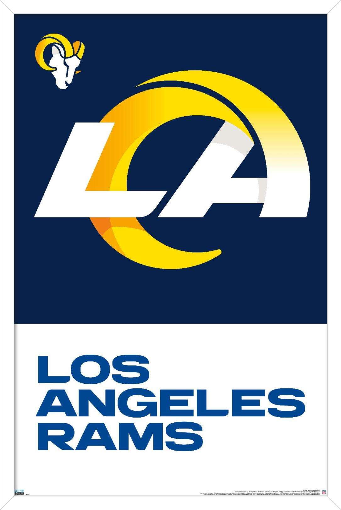 NFL Los Angeles Rams - Logo 20 Wall Poster, 14.725" x 22.375", Framed