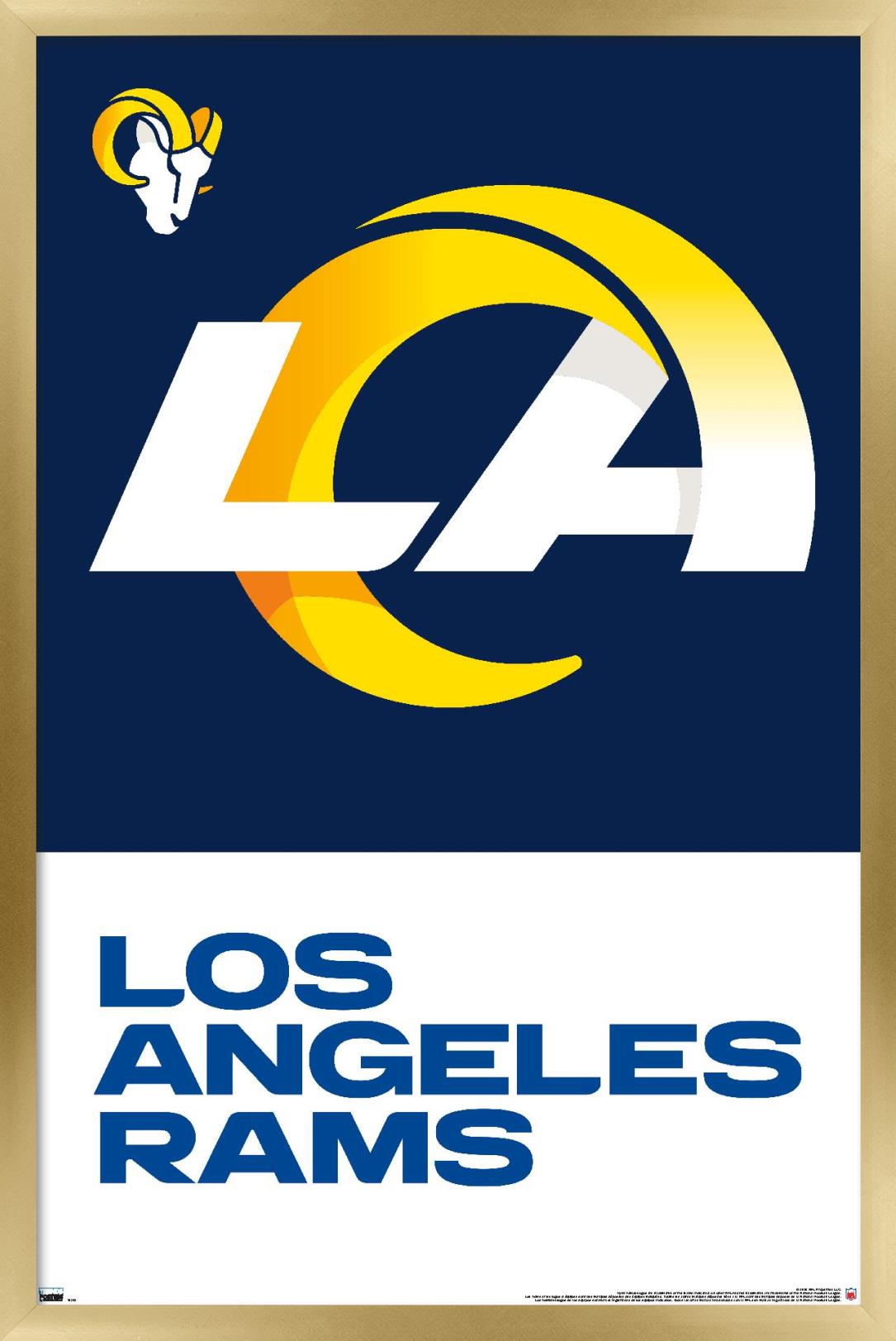 NFL Los Angeles Rams - Logo 20 Wall Poster, 14.725" x 22.375", Framed