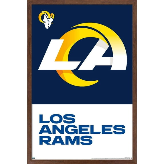 NFL Los Angeles Rams - Logo 20 Wall Poster, 14.725" x 22.375", Framed