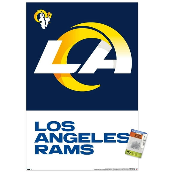 NFL Los Angeles Rams - Logo 20 Wall Poster with Push Pins, 22.375" x 34"