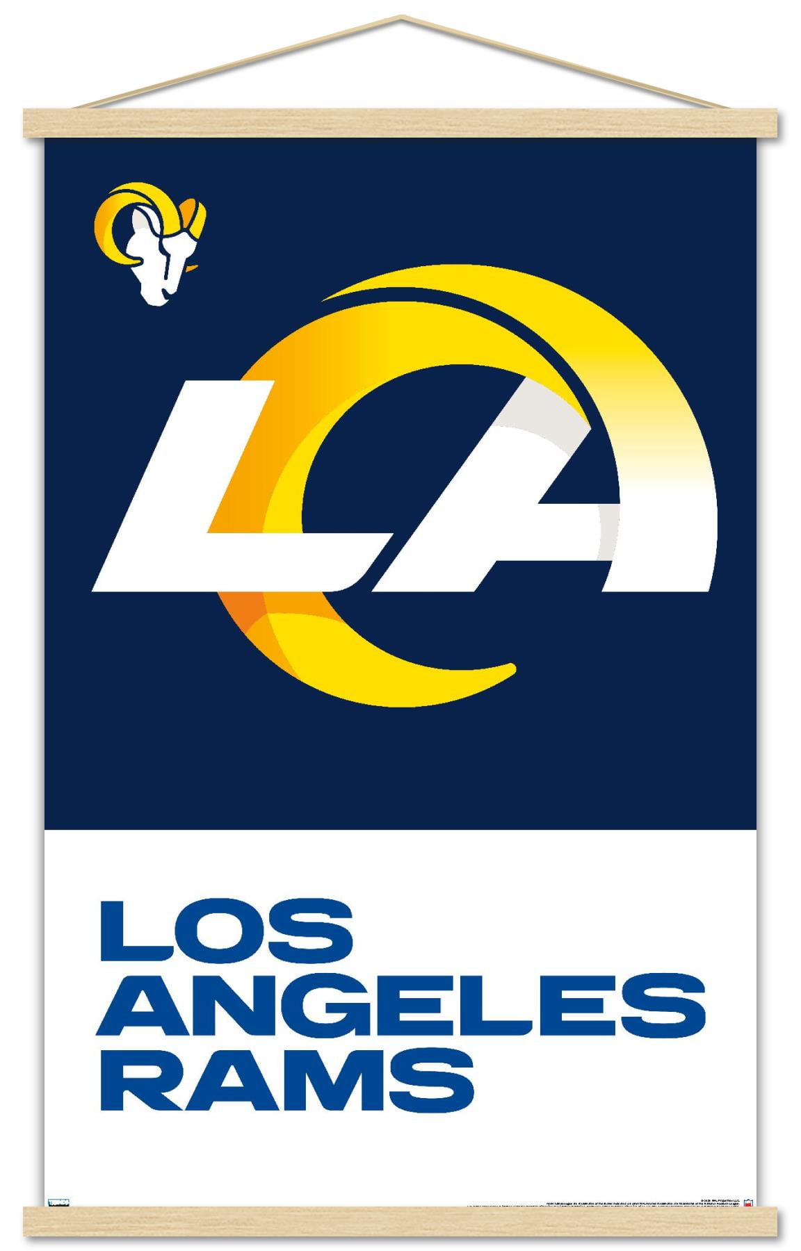 NFL Los Angeles Rams - Logo 20 Wall Poster with Wooden Magnetic Frame, 22.375" x 34"