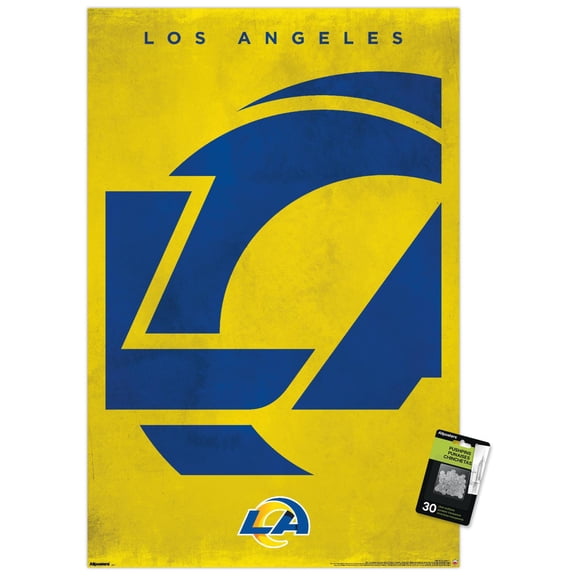NFL Los Angeles Rams - Logo 25 Wall Poster with Push Pins, 22.375" x 34"