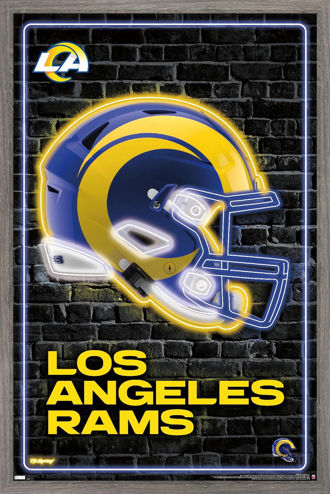 NFL Los Angeles Rams - Neon Helmet 23 Wall Poster, 14.725