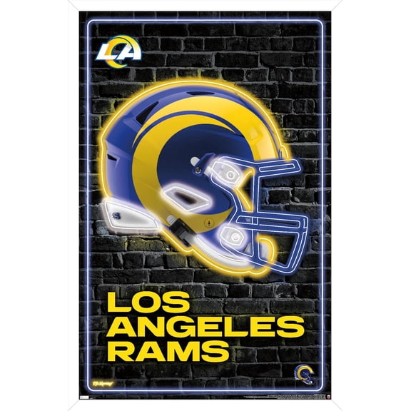 NFL Los Angeles Rams - Neon Helmet 23 Wall Poster, 22.375" x 34" Framed