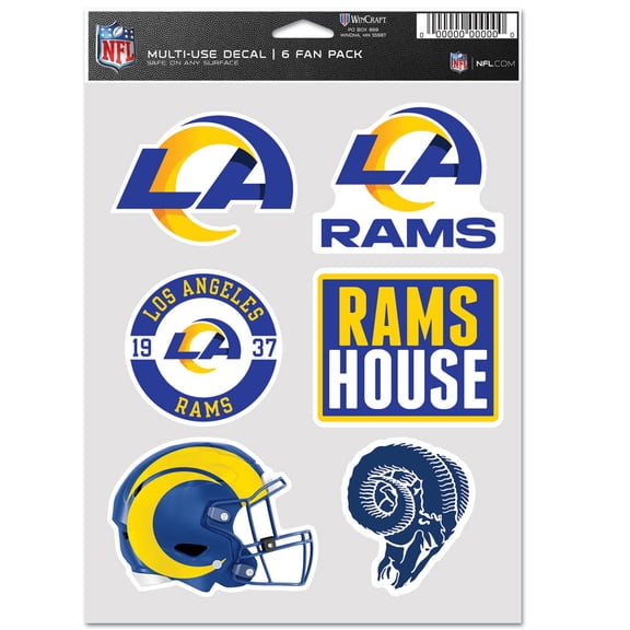 NFL Los Angeles Rams Prime 5" x 7.75" Six Fan Decal