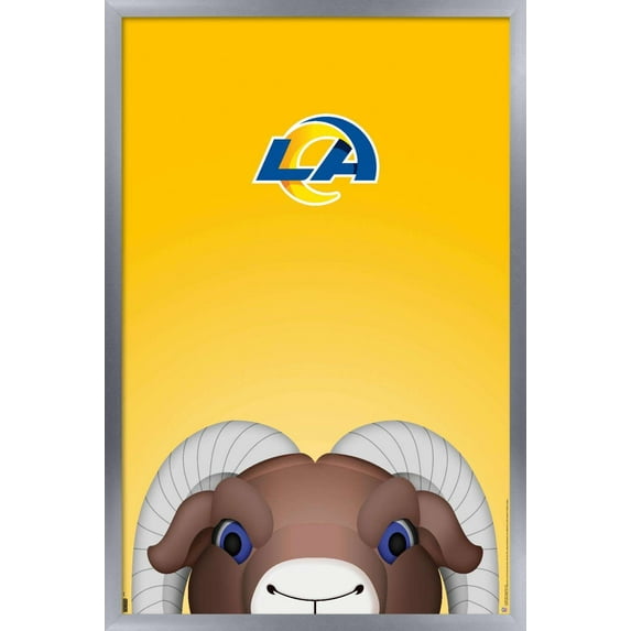 NFL Los Angeles Rams - S. Preston Mascot Rampage Wall Poster, 14.725" x 22.375", Framed