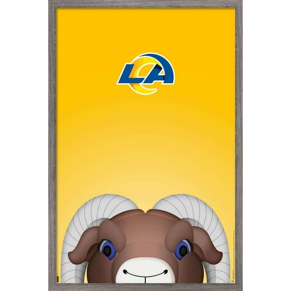 NFL Los Angeles Rams - S. Preston Mascot Rampage Wall Poster, 14.725" x 22.375", Framed