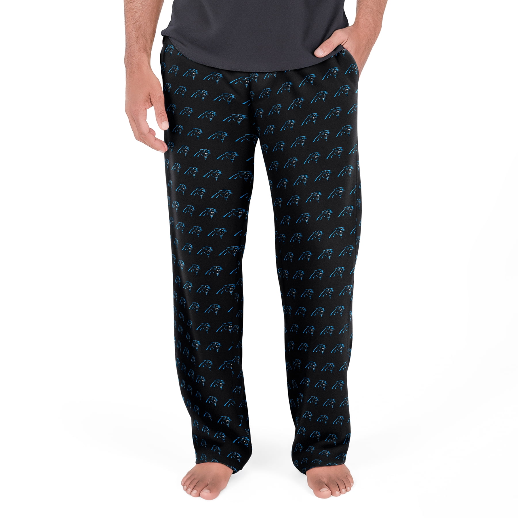 NFL Mens Carolina Panthers All Over Print Pajama Pants