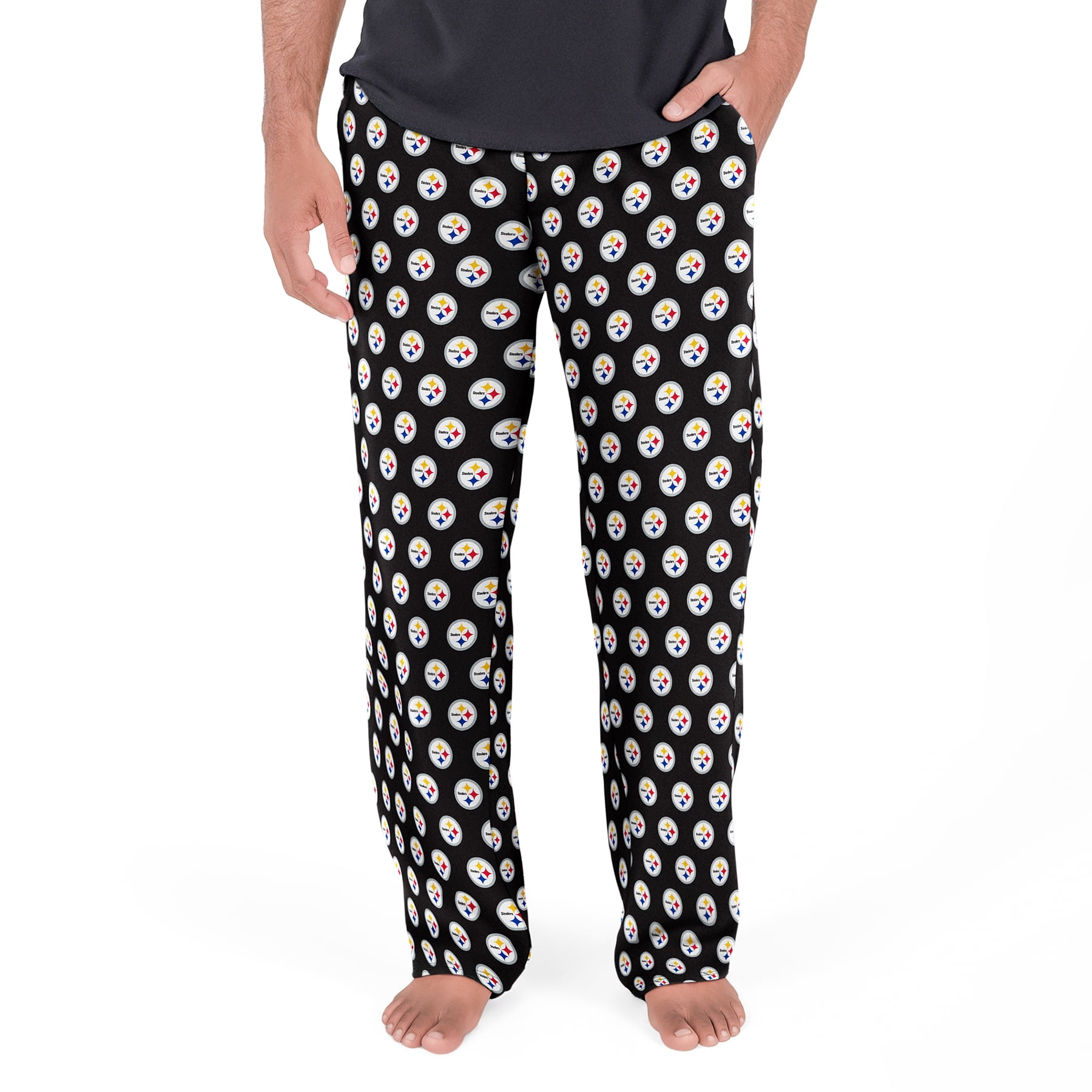 NFL Mens Pittsburgh Steelers All Over Print Pajama Pants