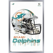 NFL Miami Dolphins - Drip Helmet 20 Wall Poster, 22.375" x 34", Framed