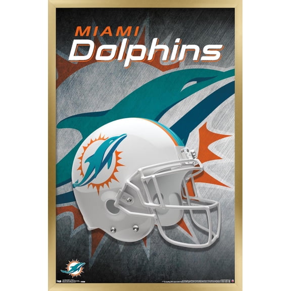 NFL Miami Dolphins - Helmet 18 Wall Poster, 22.375" x 34", Framed