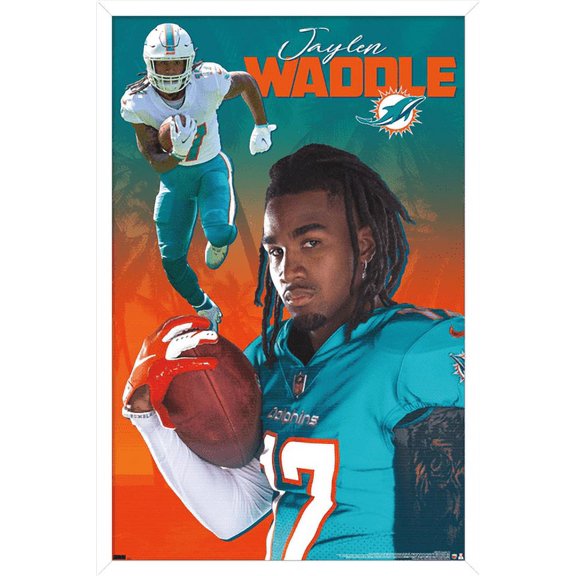 NFL Miami Dolphins - Jaylen Waddle 21 Wall Poster, 22.375" x 34", Framed