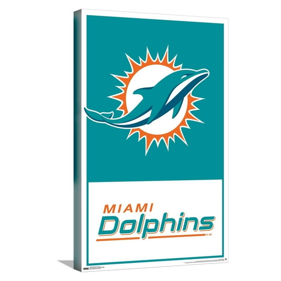 NFL Miami Dolphins - Logo 21 Canvas Wall Poster, 14.725" x 22.375"
