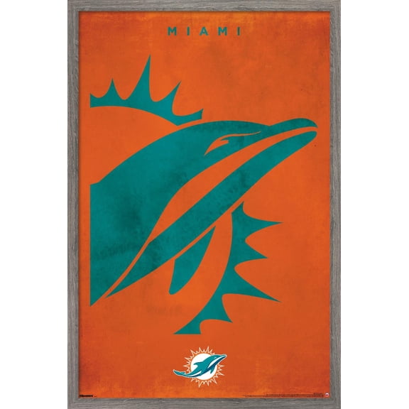 NFL Miami Dolphins - Logo 25 Wall Poster, 22.375" x 34" Framed