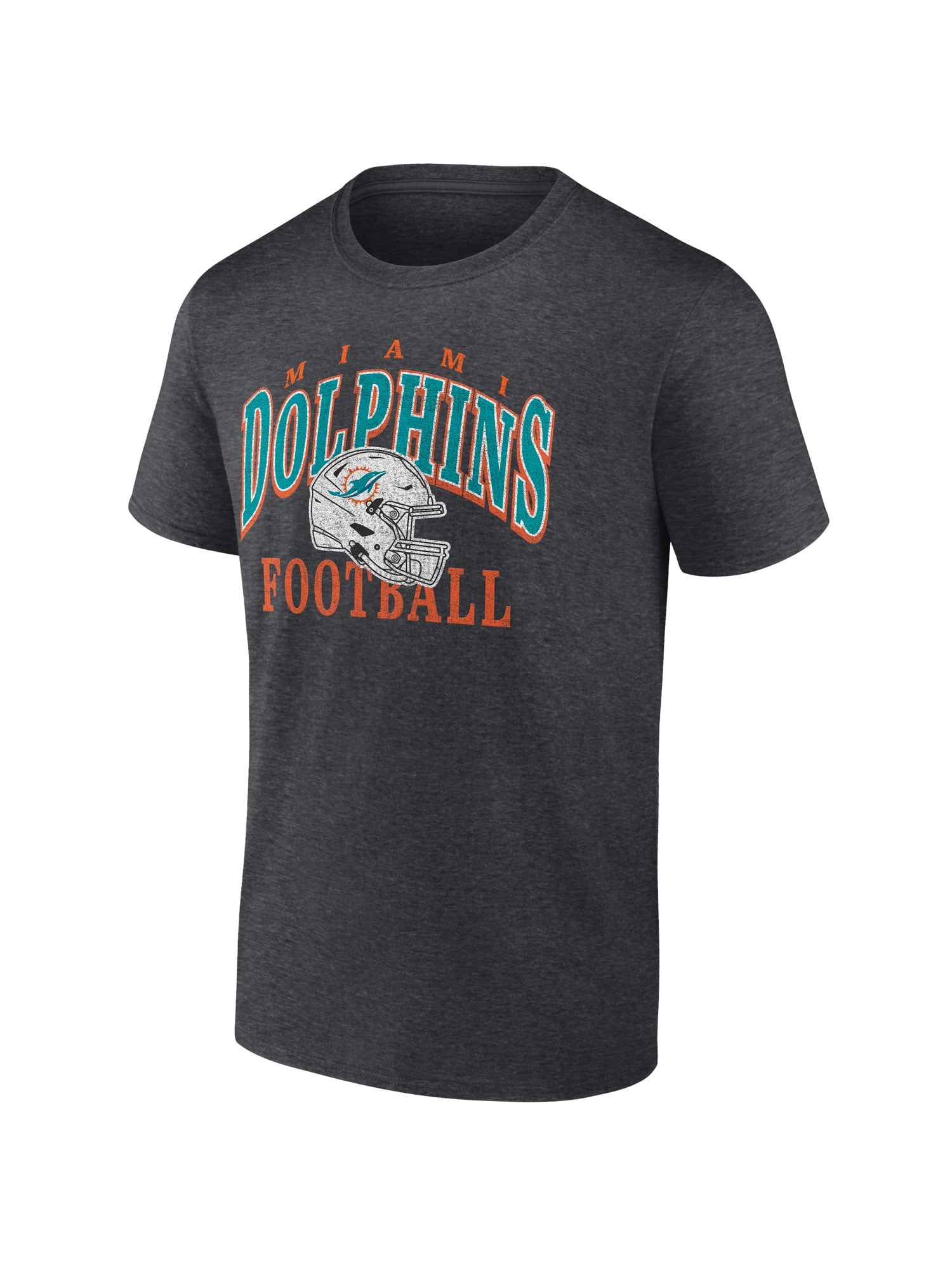 NFL Miami Dolphins Men's Cotton Charcoal Heather Short Sleeve T-Shirt