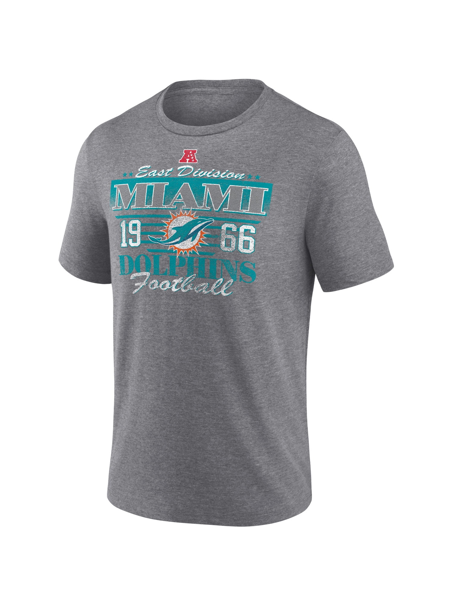 NFL Miami Dolphins Men's Synthetic Gray Heather Short Sleeve T-Shirt