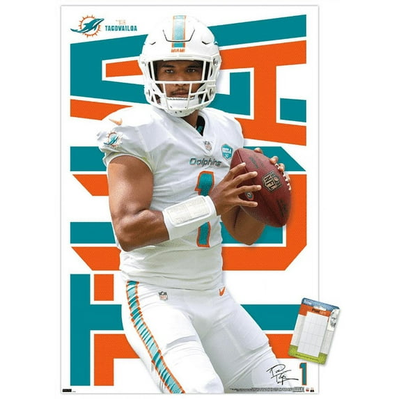 NFL Miami Dolphins - Tua Tagovailoa 20 Wall Poster, 14.725" x 22.375"